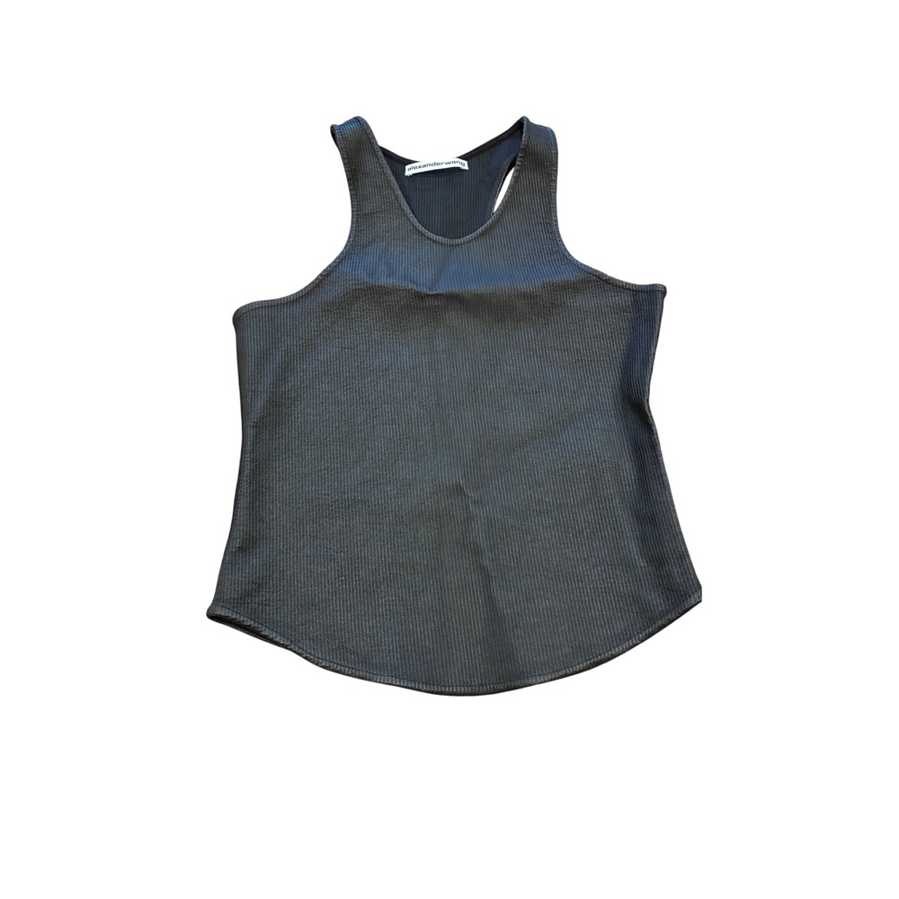 ALEXANDER WANG Racer Back Tank Top in Black Size 2 NWOT - Picture 3 of 6